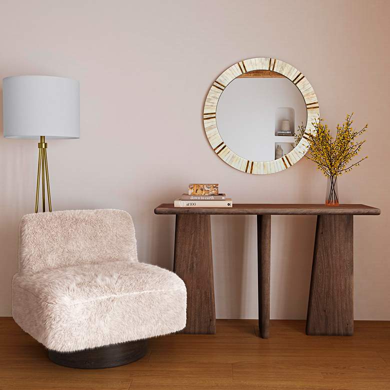 Image 6 Bassett Legacy 62" High Brushed Brass Tripod Floor Lamp more views