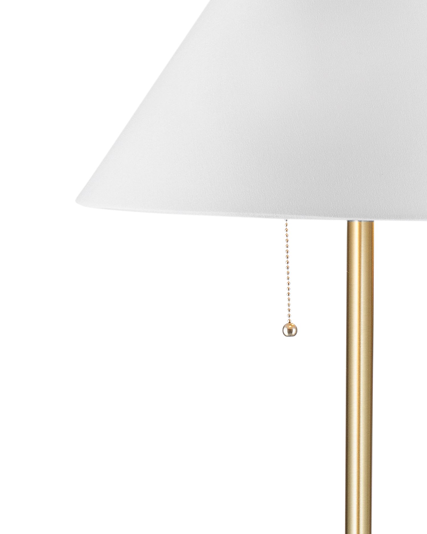Image 2 Bassett Lenor 61" High Back and Brass Pull Chain Floor Lamp more views