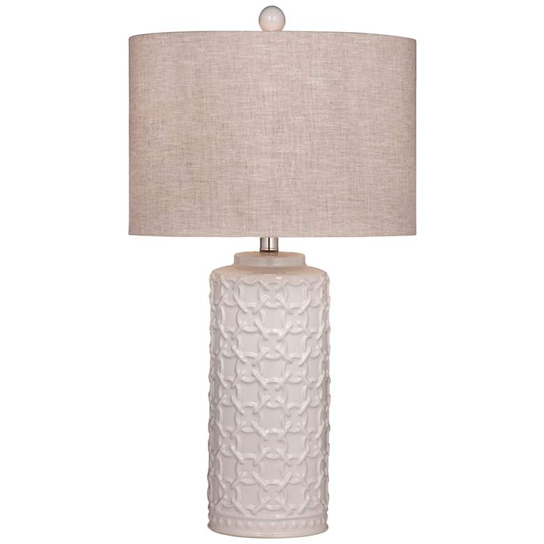 Image 2 Bassett Marina 28" High White Ceramic Column Table Lamp