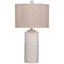 2_Bassett Marina 28" High White Ceramic Column Table Lamp
