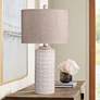 1_Bassett Marina 28" High White Ceramic Column Table Lamp