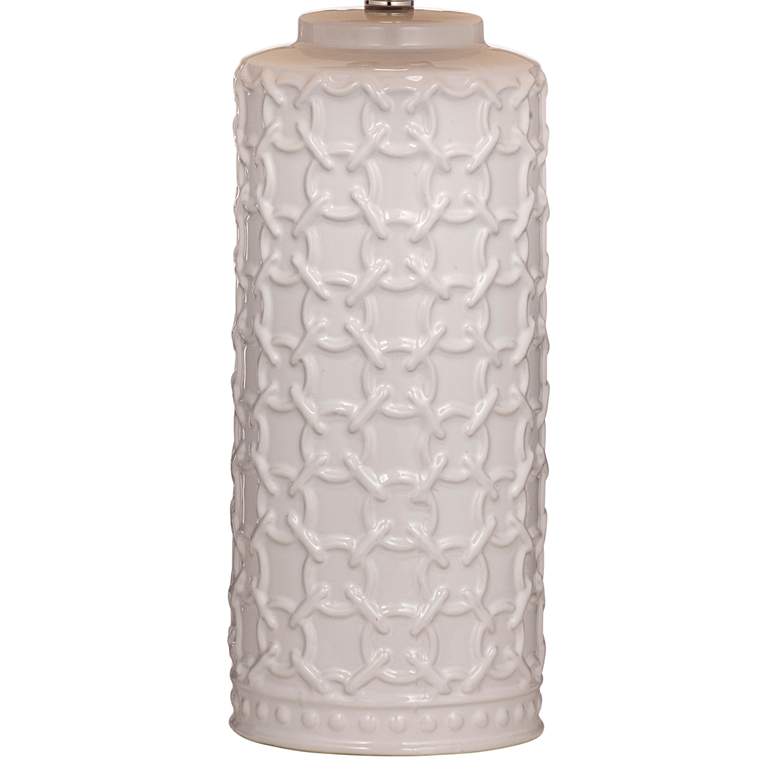Image 4 Bassett Marina 28" High White Ceramic Column Table Lamp more views
