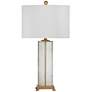 2_Bassett Maroa 28" High Ribbed Glass Gold Leaf Column Table Lamp