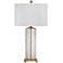 Bassett Maroa 28" High Ribbed Glass Gold Leaf Column Table Lamp