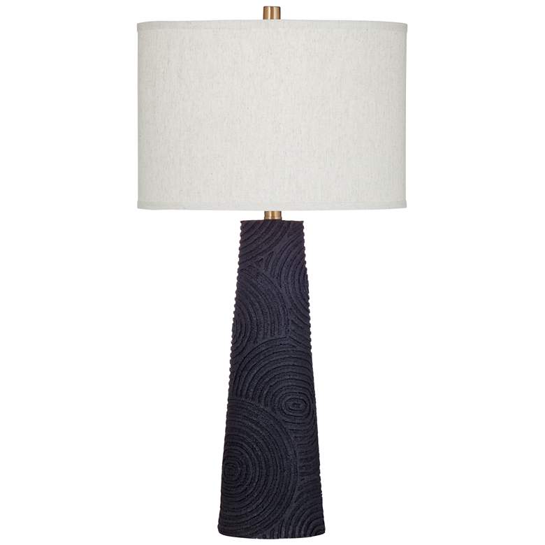 Image 1 Bassett Merrick 31" High Black Finish Textured Resin Table Lamp