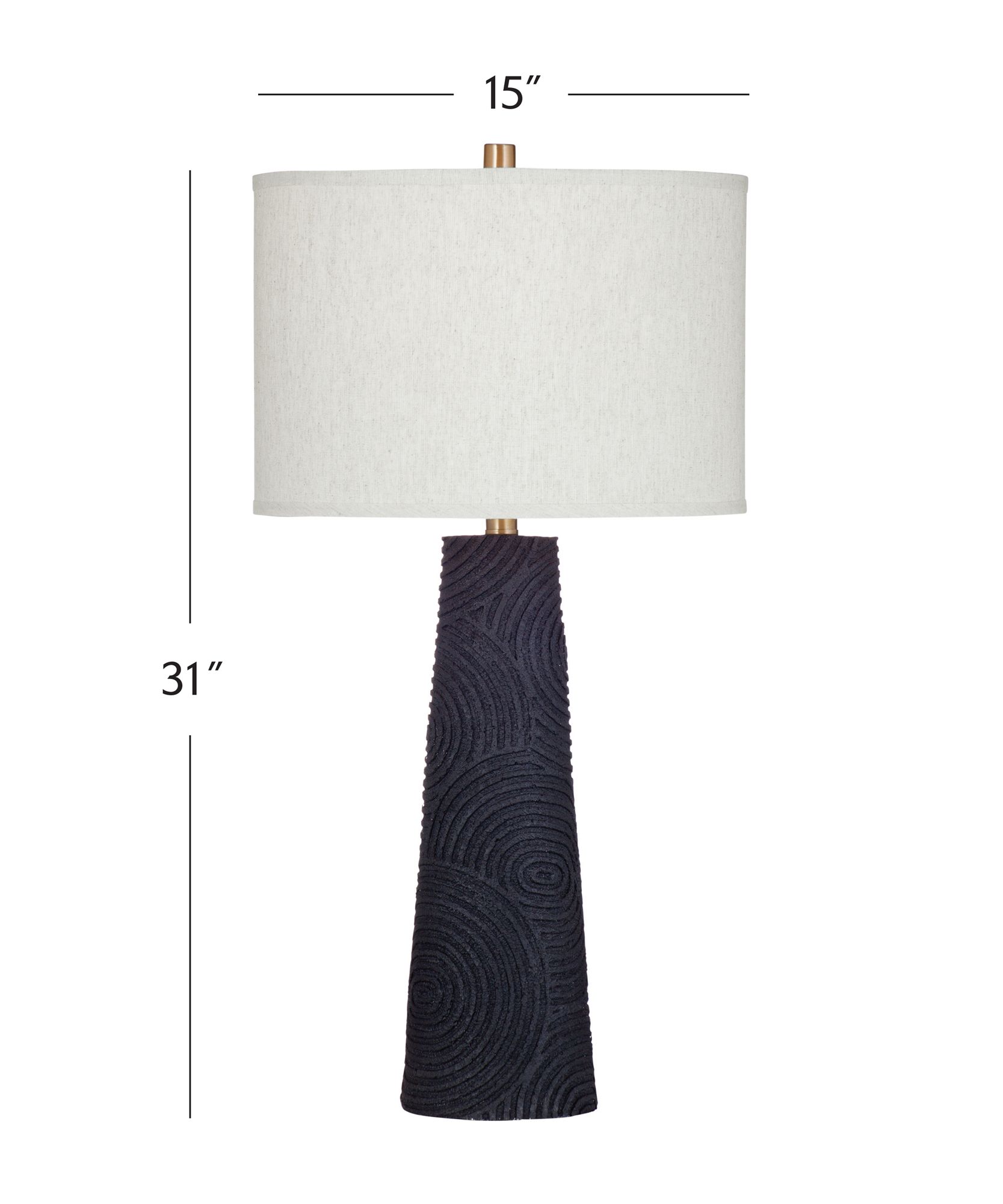 Image 4 Bassett Merrick 31" High Black Finish Textured Resin Table Lamp more views