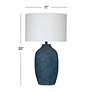 6_Bassett Miranda 30" HIgh Matte Blue Table Lamp more views