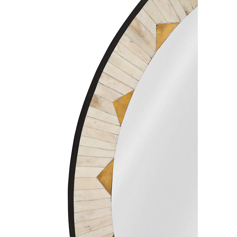 Image 5 Bassett Mirror Global 30" Rustic Diamond Pattern Round Wall Mirror more views
