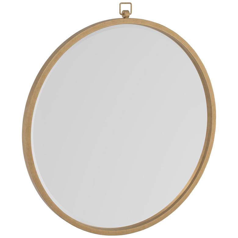 Image 5 Bassett Mirror Logaan Gold Leaf Metal 36" Round Wall Mirror more views