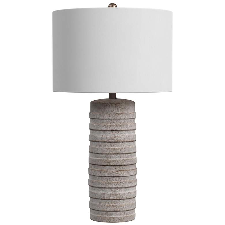 Image 1 Bassett Montsphere 29 inch Rustic Gray Faux Cement Table Lamp