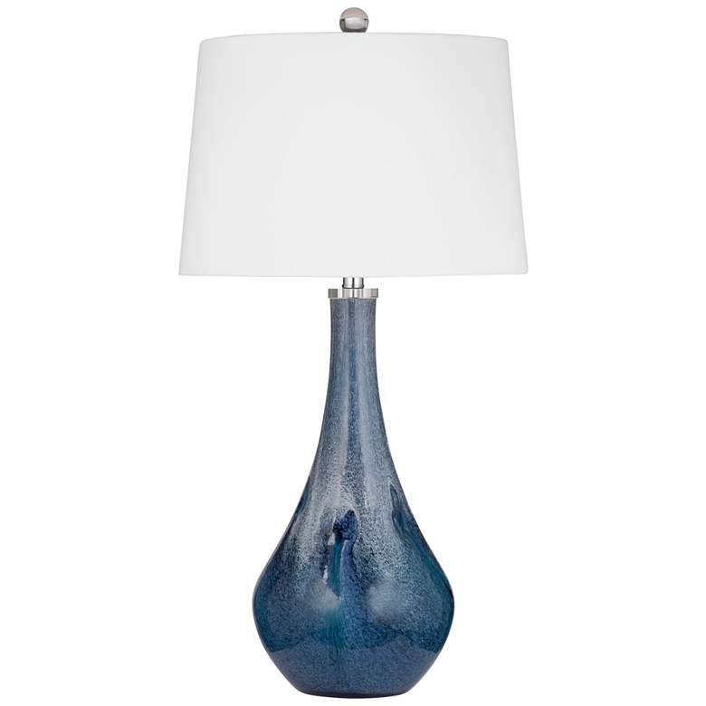 Image 2 Bassett Nanda 32 inch High Modern Blue Art Glass Vase Table Lamp