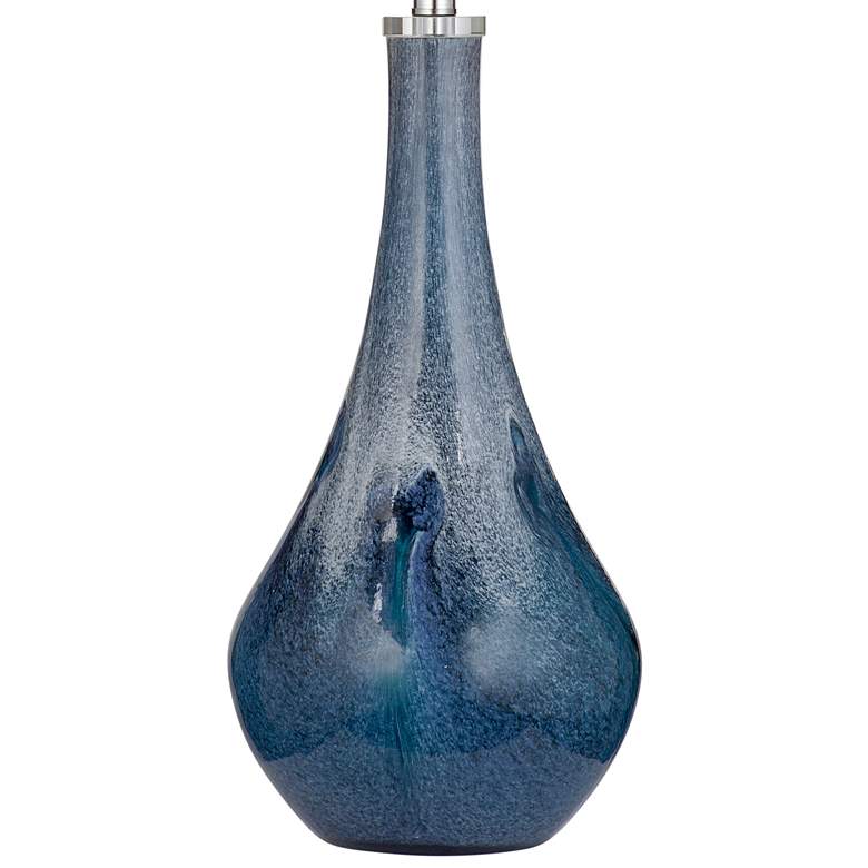 Image 4 Bassett Nanda 32 inch High Modern Blue Art Glass Vase Table Lamp more views