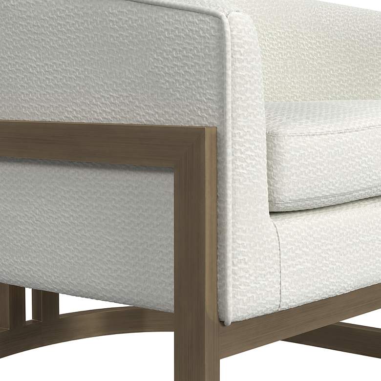 Image 4 Bassett Neve 30" Wide Ivory White Woven Fabric Barrel Accent Chair more views