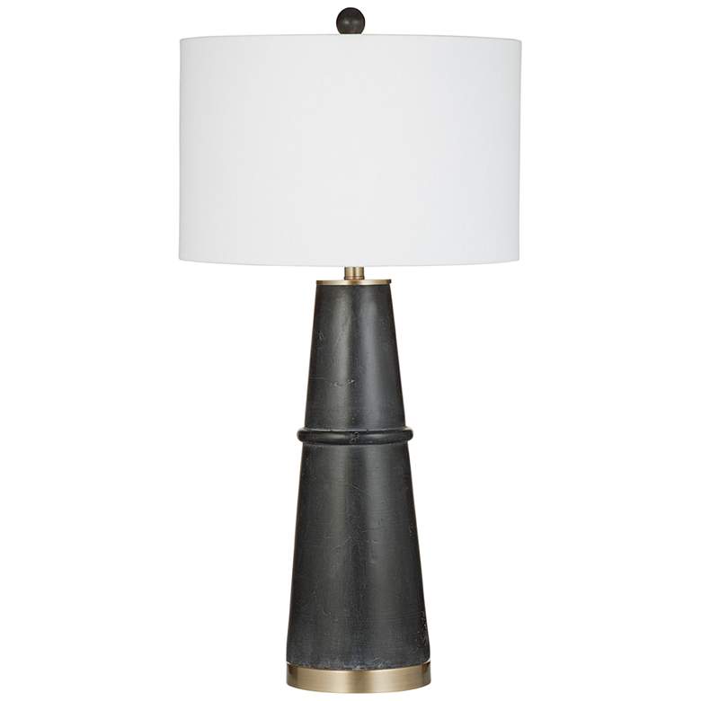 Image 2 Bassett Osun 30" Black Tapered Column Concrete Table Lamp