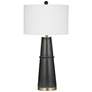 2_Bassett Osun 30" Black Tapered Column Concrete Table Lamp