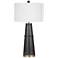 Bassett Osun 30" Black Tapered Column Concrete Table Lamp