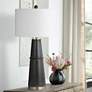 1_Bassett Osun 30" Black Tapered Column Concrete Table Lamp