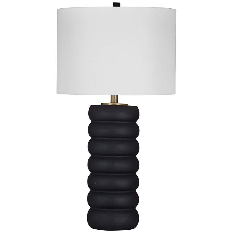 Image 3 Bassett Pareena 30" High Faux Black Wood Modern Table Lamp