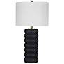 3_Bassett Pareena 30" High Faux Black Wood Modern Table Lamp