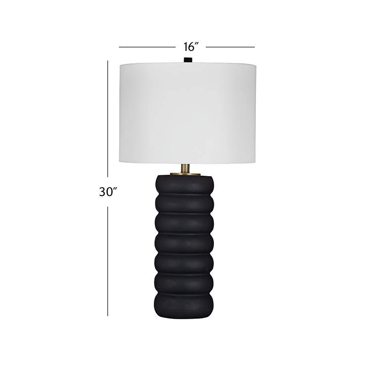 Image 5 Bassett Pareena 30" High Faux Black Wood Modern Table Lamp more views