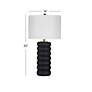 5_Bassett Pareena 30" High Faux Black Wood Modern Table Lamp more views