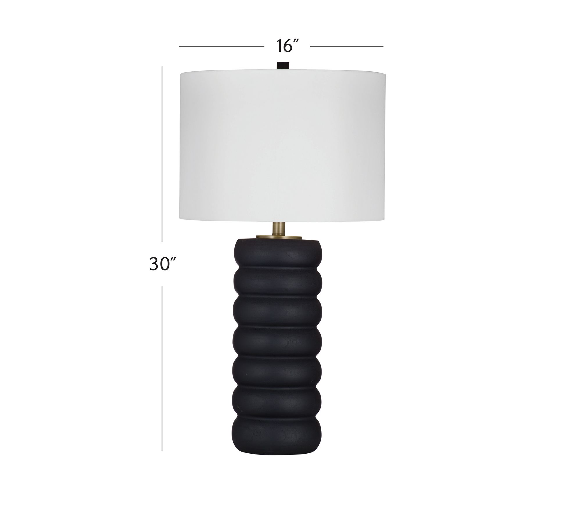 Image 7 Bassett Pareena 30" High Faux Black Wood Modern Table Lamp more views