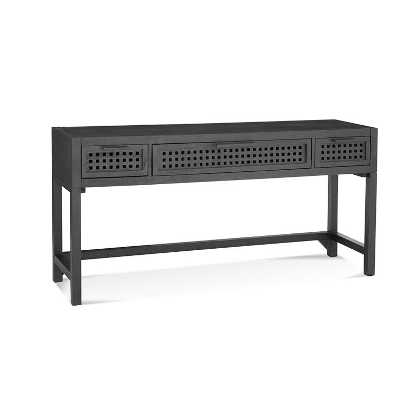 Image 3 Bassett Pentak 60" Wide Matte Black Sandblasted Console Table more views