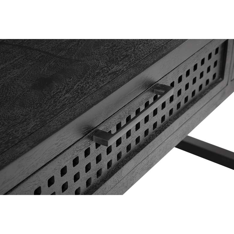 Image 4 Bassett Pentak 60" Wide Matte Black Sandblasted Console Table more views