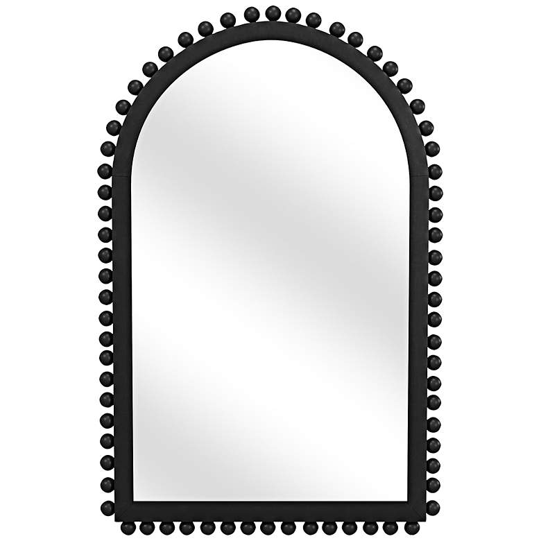 Image 3 Bassett Renn 51" x 33" Black Wood Arched Top Wall Mirror