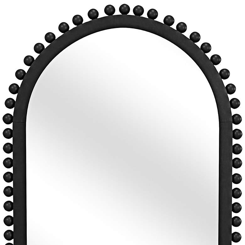Image 4 Bassett Renn 51" x 33" Black Wood Arched Top Wall Mirror more views