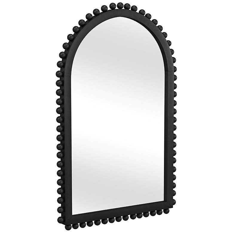 Image 6 Bassett Renn 51" x 33" Black Wood Arched Top Wall Mirror more views