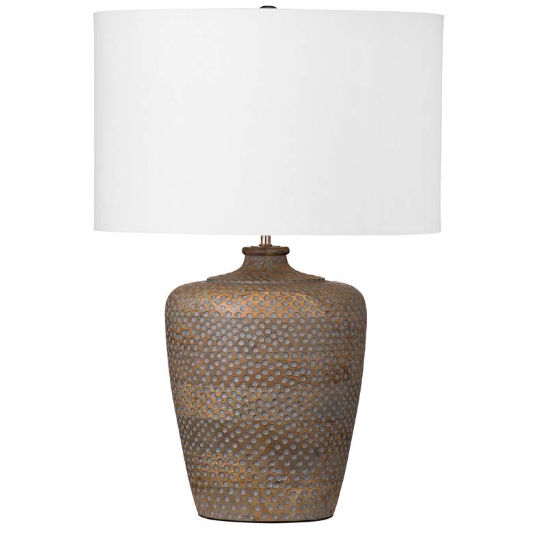 Image 1 Bassett Rison 25" High Aged Bronze Finish Wood Table Lamp