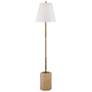 1_Bassett Ronzell 61" High Travertine And Brass Floor Lamp