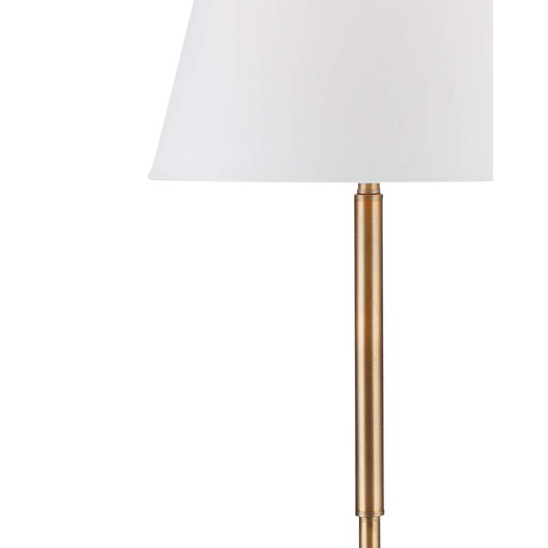 Image 2 Bassett Ronzell 61" High Travertine And Brass Floor Lamp more views
