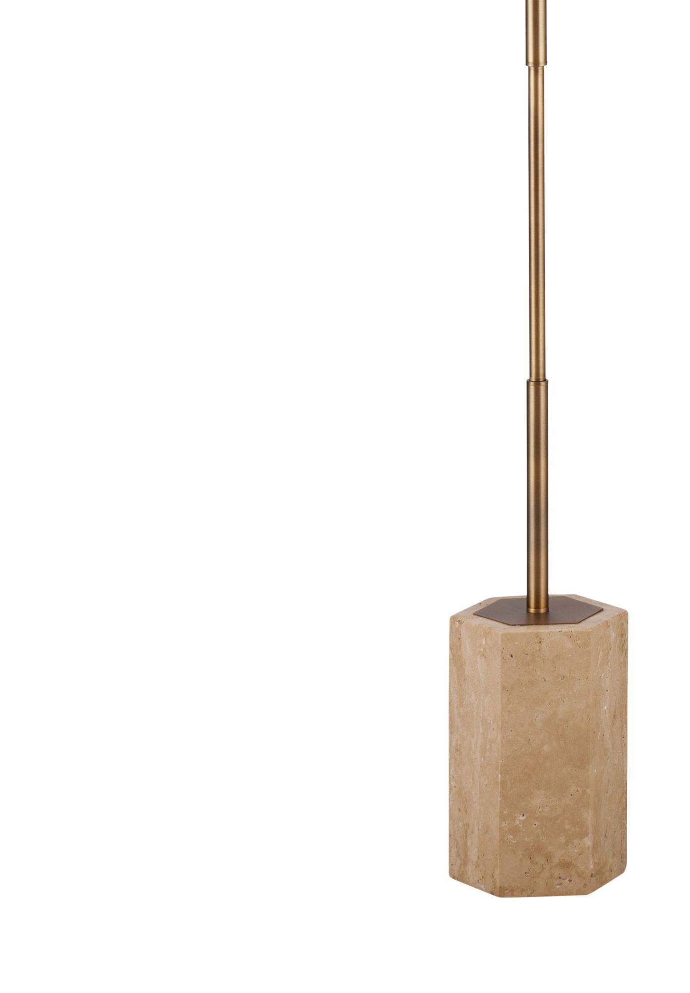 Image 3 Bassett Ronzell 61" High Travertine And Brass Floor Lamp more views