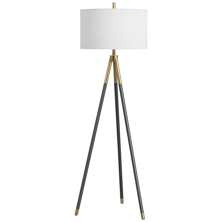 Image 2 Bassett Rowe 61 inch Black and Gold Luxe Modern Tripod Floor Lamp