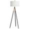 Bassett Rowe 61" Black and Gold Luxe Modern Tripod Floor Lamp