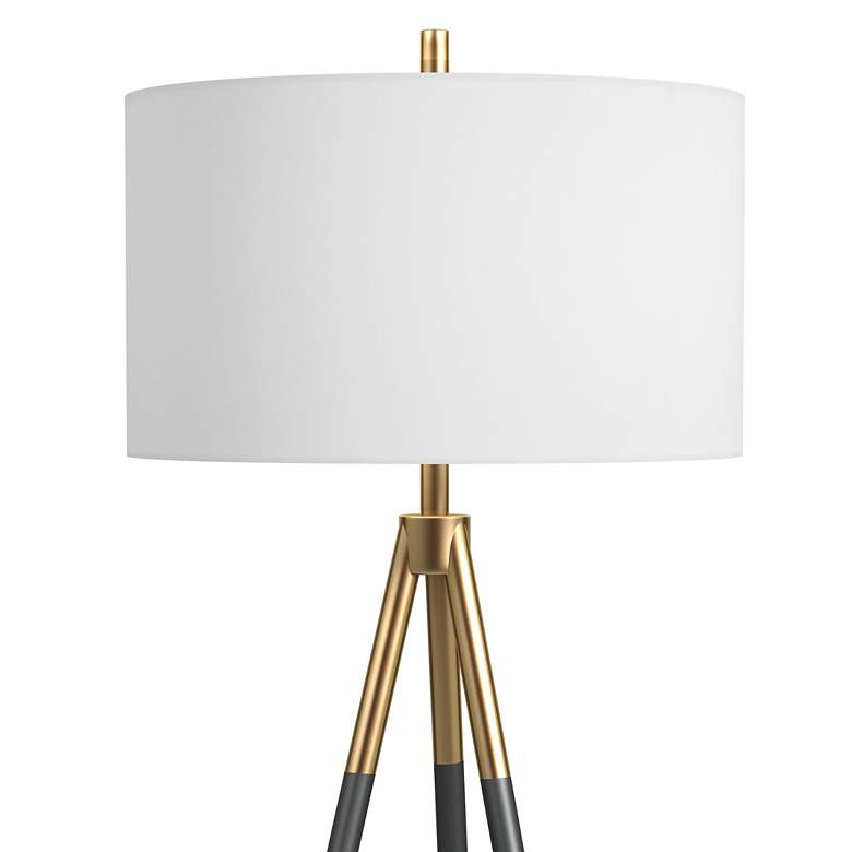 Image 3 Bassett Rowe 61" Black and Gold Luxe Modern Tripod Floor Lamp more views