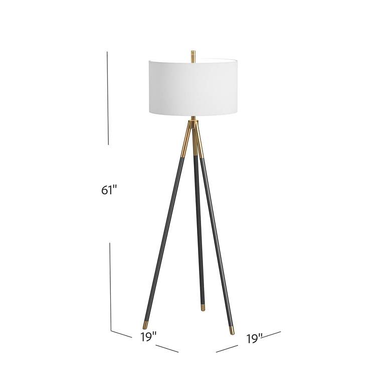 Image 4 Bassett Rowe 61" Black and Gold Luxe Modern Tripod Floor Lamp more views