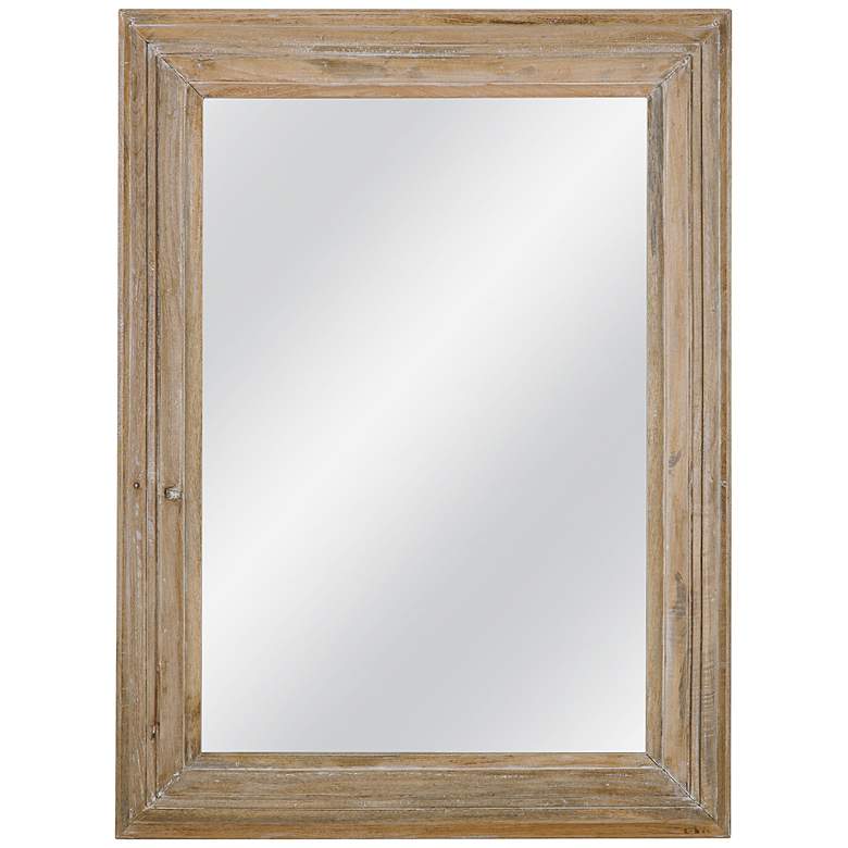 Image 1 Bassett Rustic 36" x 48" Rectangular Brown Mango Wood Wall Mirror