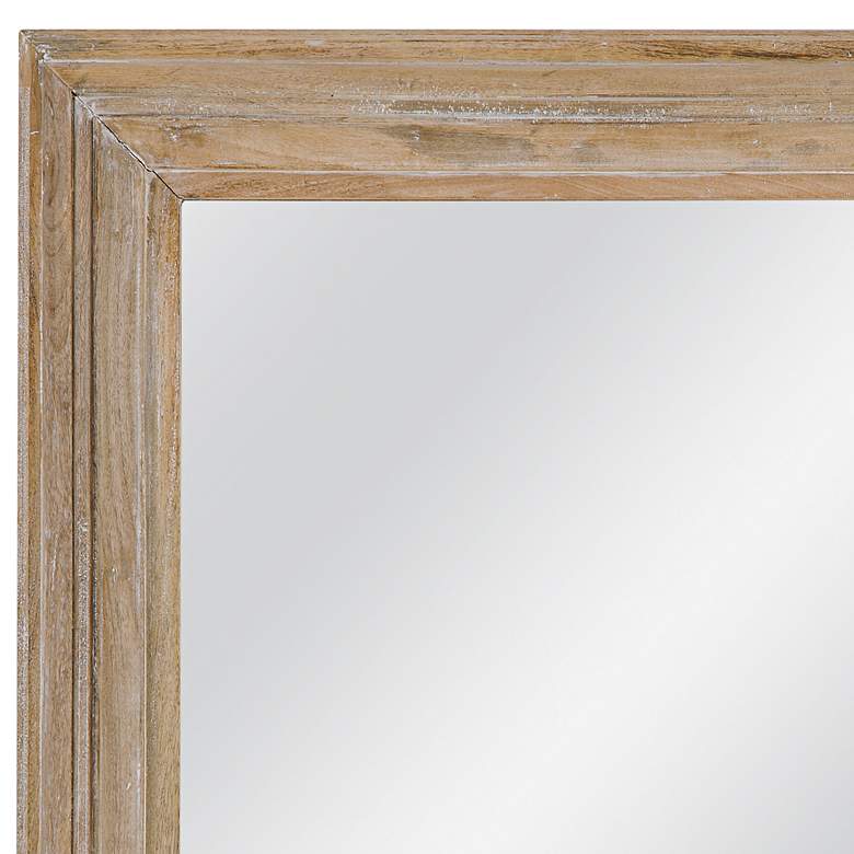 Image 2 Bassett Rustic 36" x 48" Rectangular Brown Mango Wood Wall Mirror more views