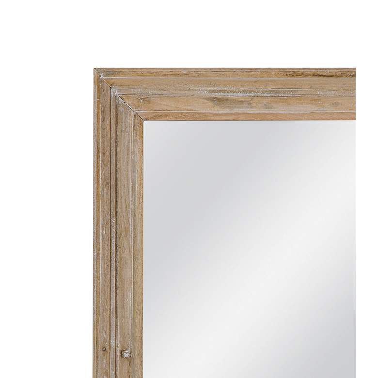 Image 3 Bassett Rustic 36" x 48" Rectangular Brown Mango Wood Wall Mirror more views