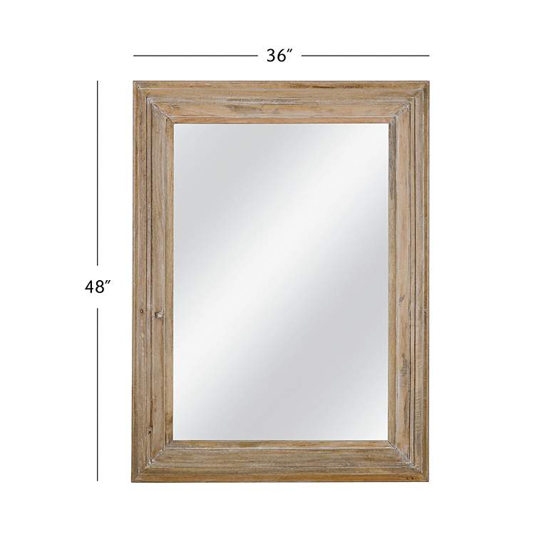 Image 4 Bassett Rustic 36" x 48" Rectangular Brown Mango Wood Wall Mirror more views