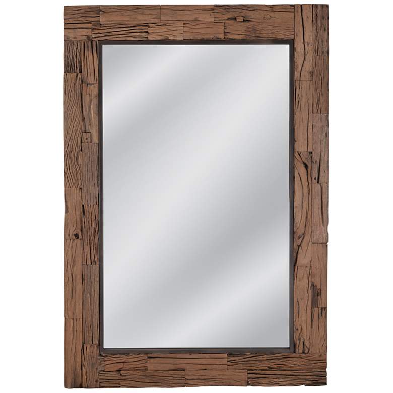 Image 1 Bassett Rustic 82" High Brown Finish Floor Mirror
