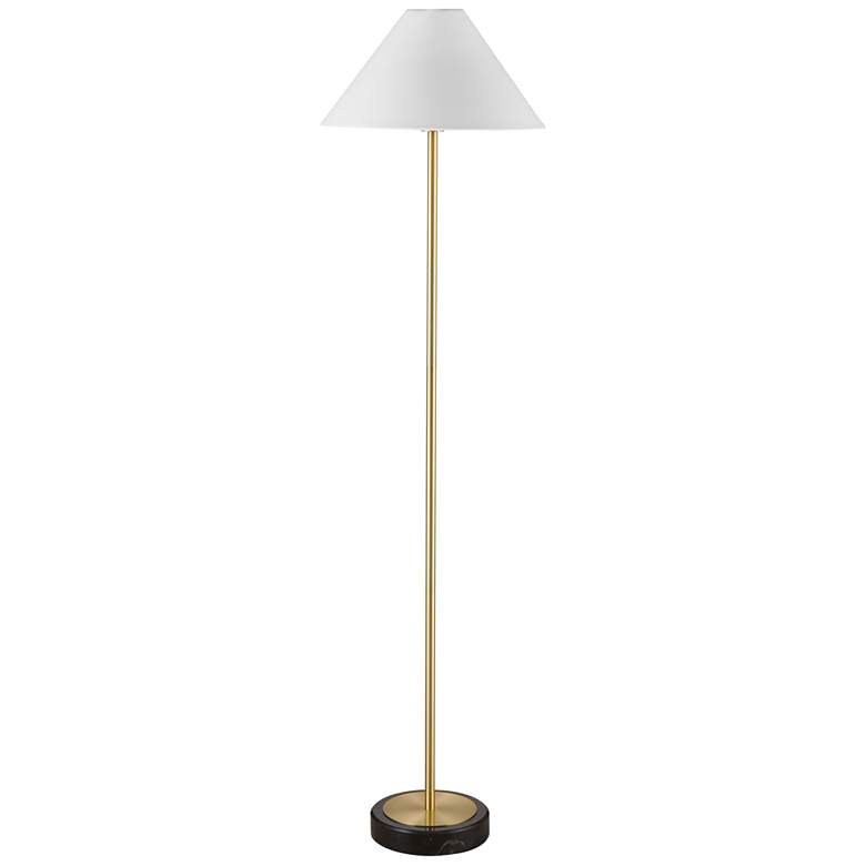 Image 1 Bassett Rutland 60" High Modern Brass Finish Floor Lamp