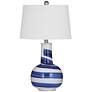2_Bassett Sandals 24" Contemporary Coastal Blue Ceramic Table Lamp