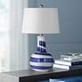 1_Bassett Sandals 24" Contemporary Coastal Blue Ceramic Table Lamp