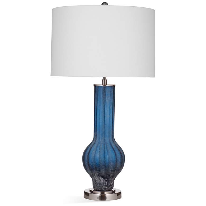 Image 1 Bassett Sandee 30" Contemporary Vase Blue Glass Table Lamp