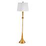 1_Bassett Shilpa 62" High Gold Leaf Finish Modern Floor Lamp