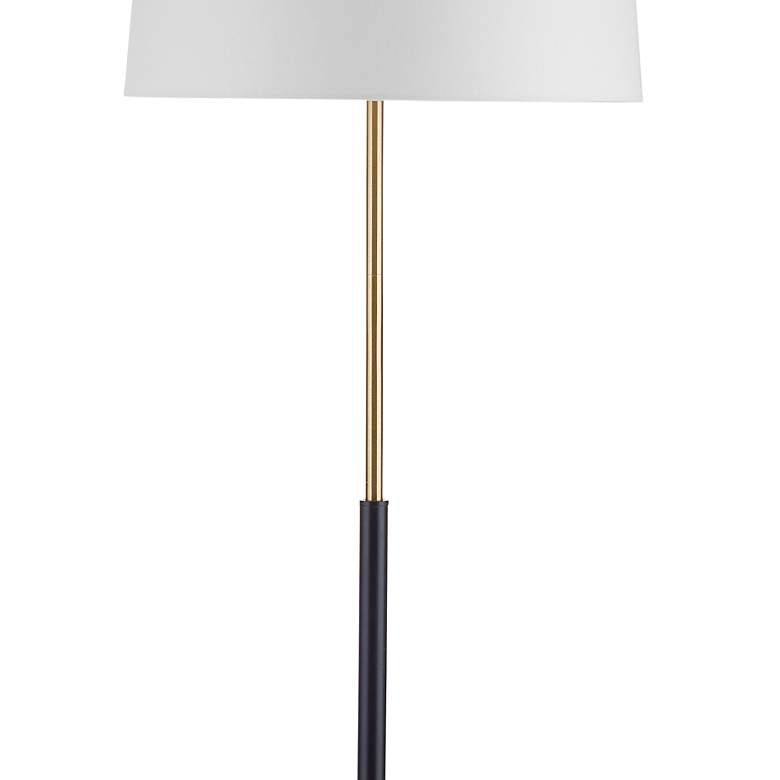 Image 2 Bassett Sindi 62" High Black And Brushed Brass Modern Floor Lamp more views